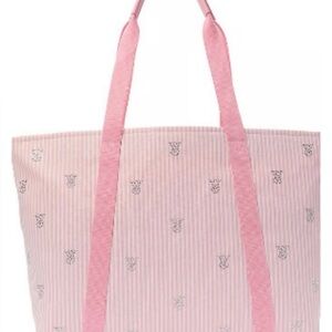 Victoria’s Secret’s Pink Striped Tote Bag with Rhinestones *small scratch*